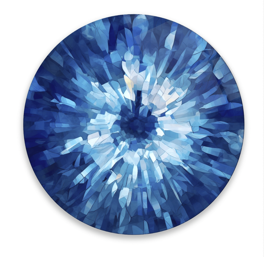 Ice Crystals Rounded Glass Wall Art