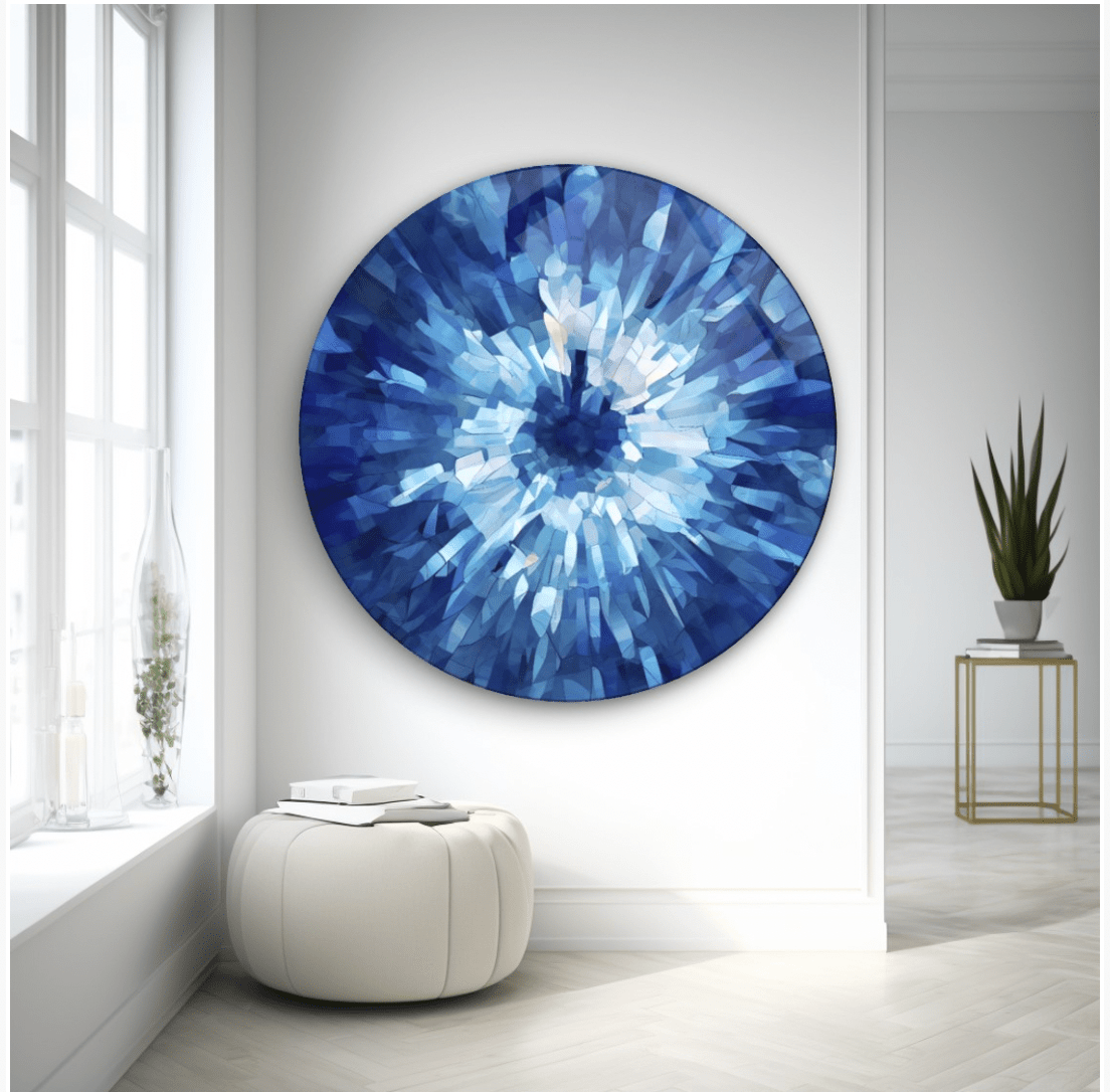 Ice Crystals Rounded Glass Wall Art