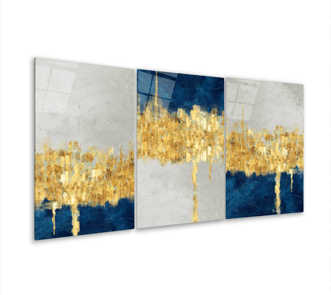 Abstract Wall Decor Glass Wall Art & Set of 3