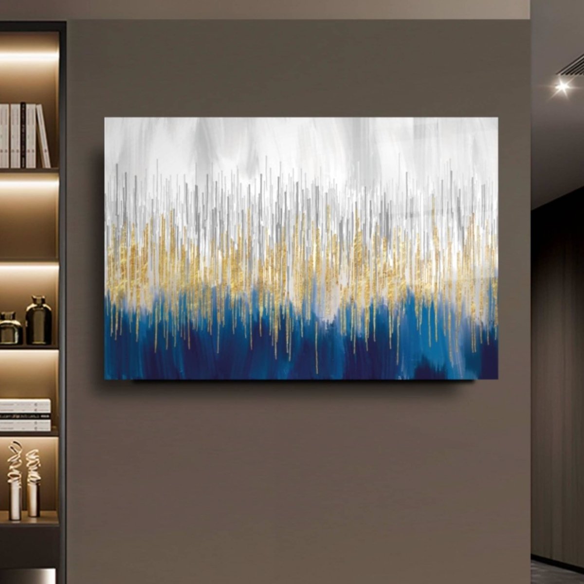 Abstract Blue Glass Painting - Artchi