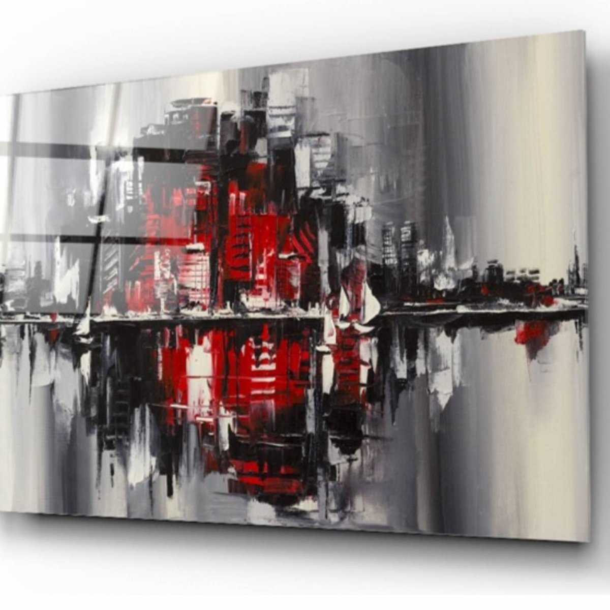 Abstract City Glass Painting - Artchi