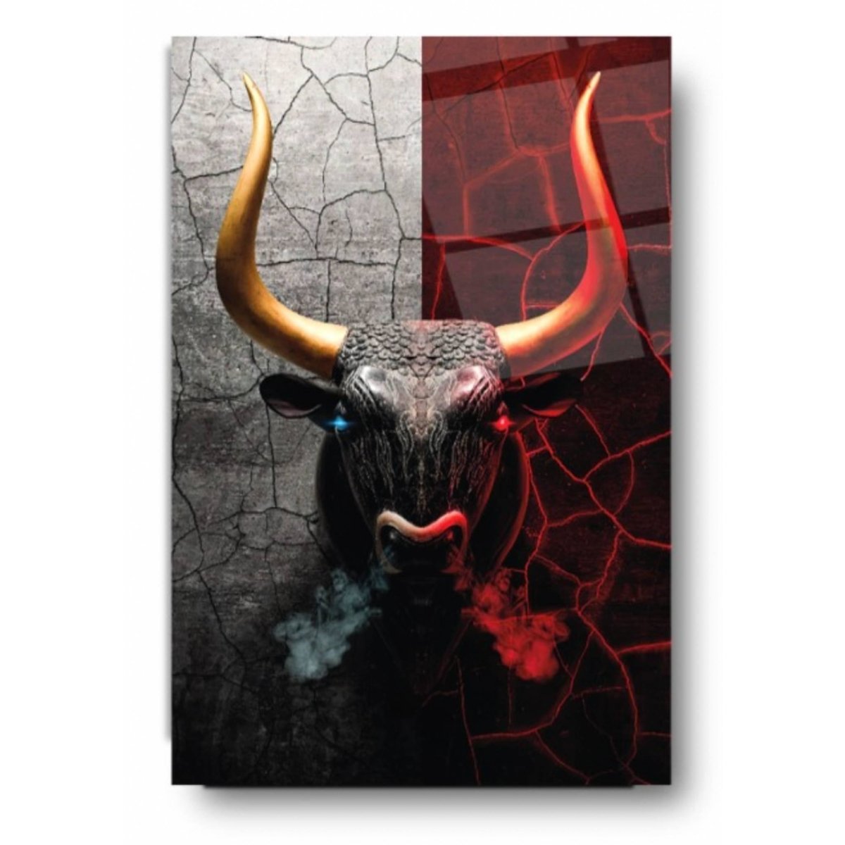 Bull Glass Painting - Artchi