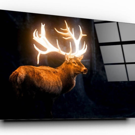 Lighted Deer Glass Painting - Artchi