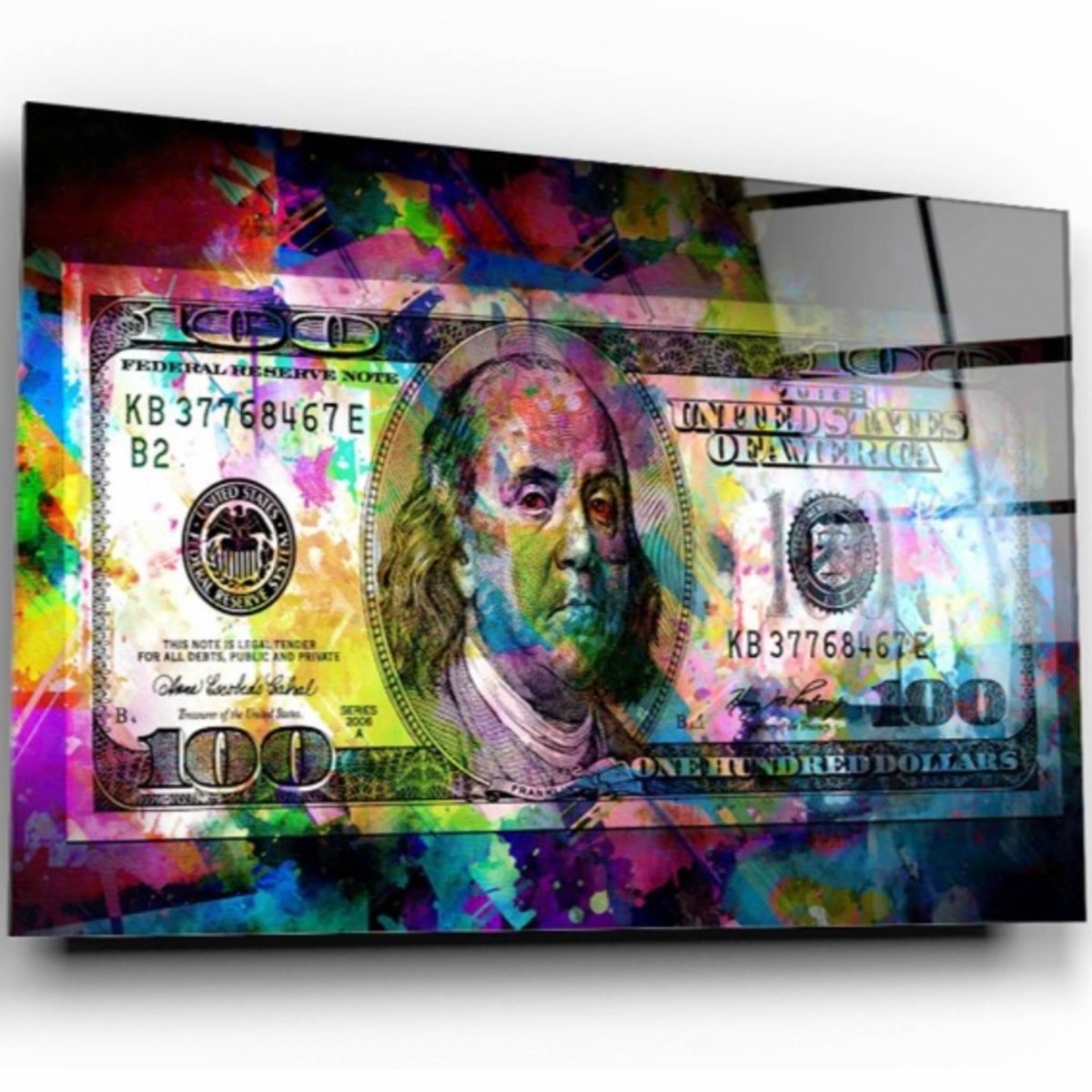 Neon Dolar Glass Painting - Artchi