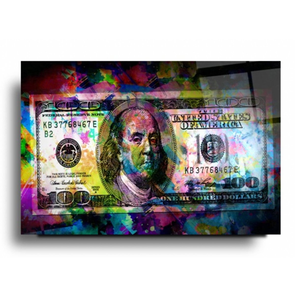 Neon Dolar Glass Painting - Artchi