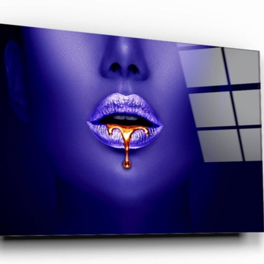 Purple Lip Glass Painting - Artchi