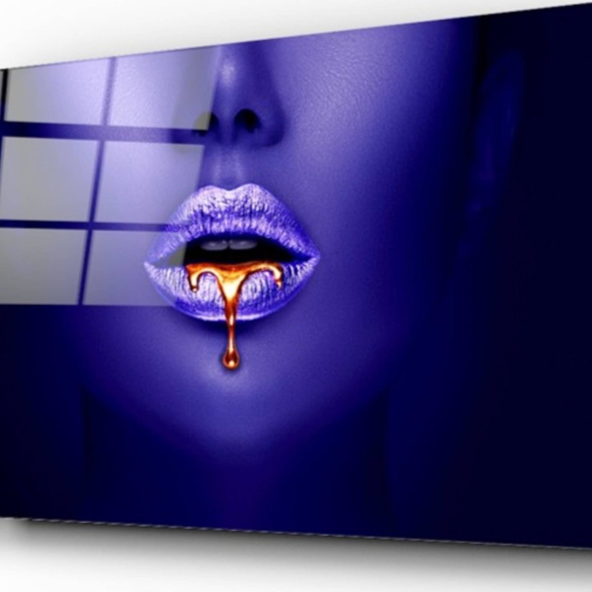 Purple Lip Glass Painting - Artchi