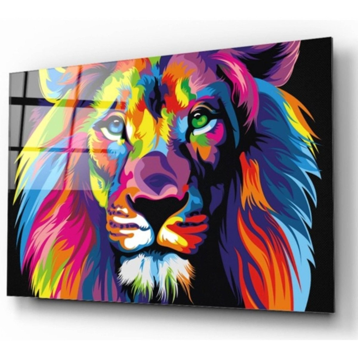 Rainbow Lion Glass Painting - Artchi