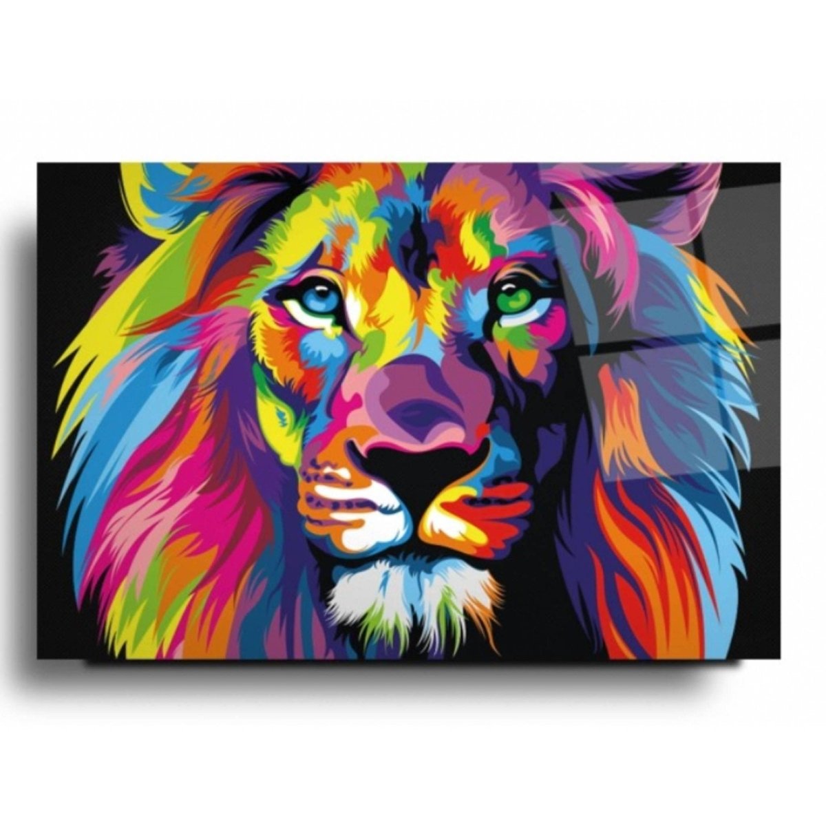 Rainbow Lion Glass Painting - Artchi