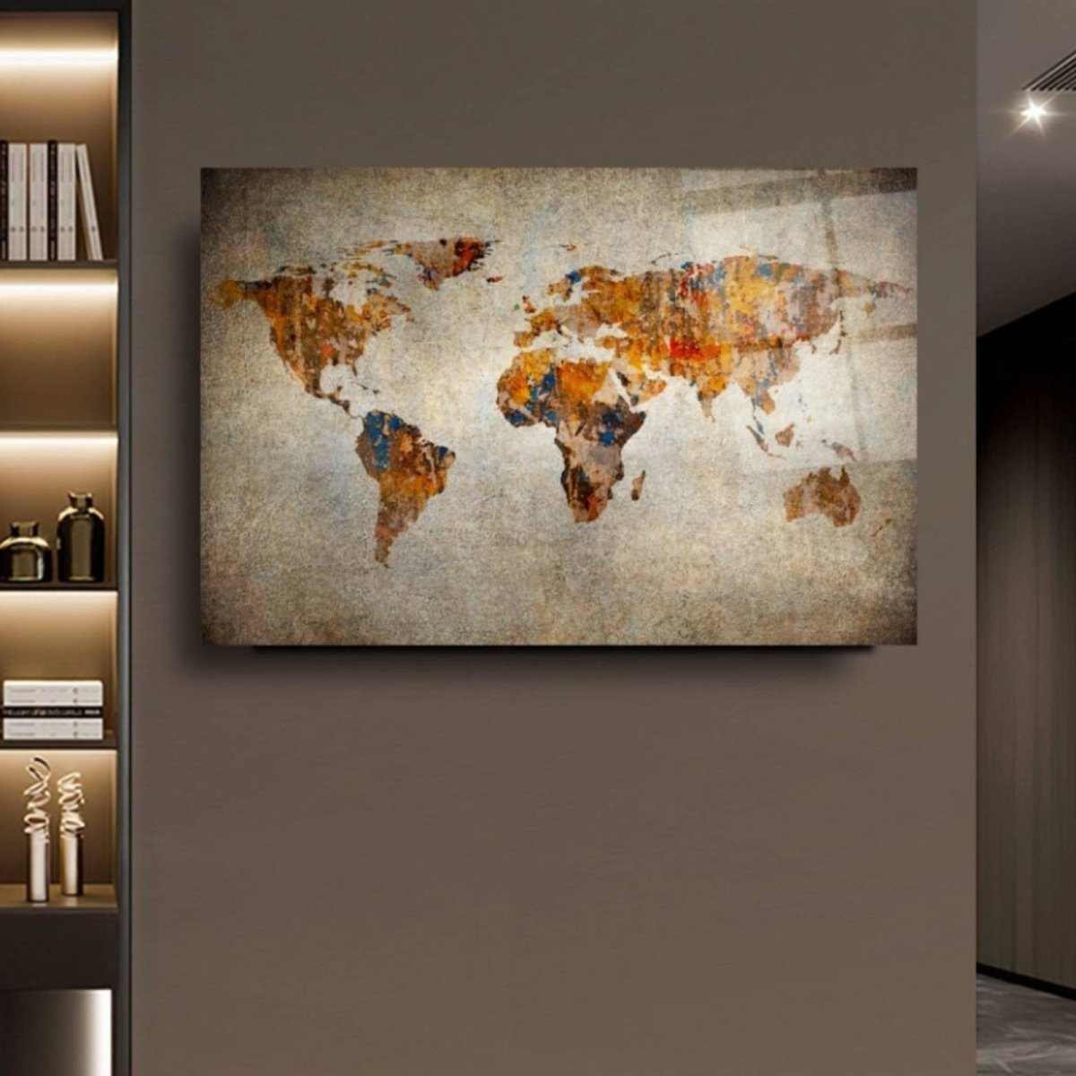 World Map Glass Painting - Artchi